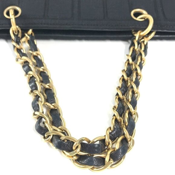CHANEL CC CC Mark chocolate bar Tote Bag Shoulder Double Chain Bag Shoulder Bag - Picture 14 of 15